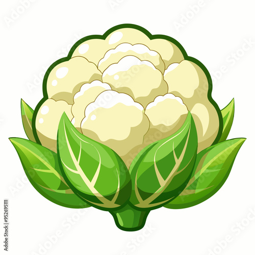 
Cauliflower Vector Art on White Background
