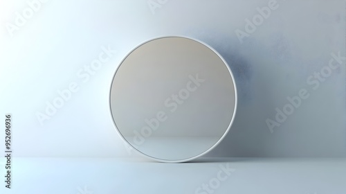 Minimalist Mirror Reflection on Pristine White Studio Backdrop