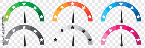 Customer experience or 5 star satisfaction rating line art vector icon for review apps and websites. Eps 10. 