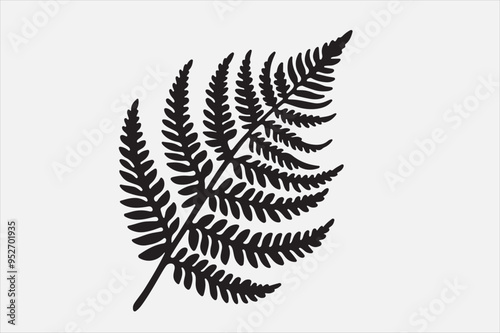 A beautiful Fern Leaf Plant Life Silhouette design.