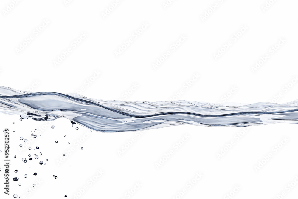 Clear waterline with bubbles on a white background. 3D Rendering Clear waterline with bubbles on a white background. 3D Rendering
