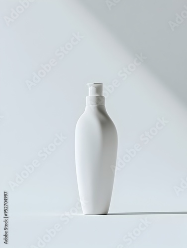 Pristine Shaving Cream Bottle Isolated on Minimalist White Background