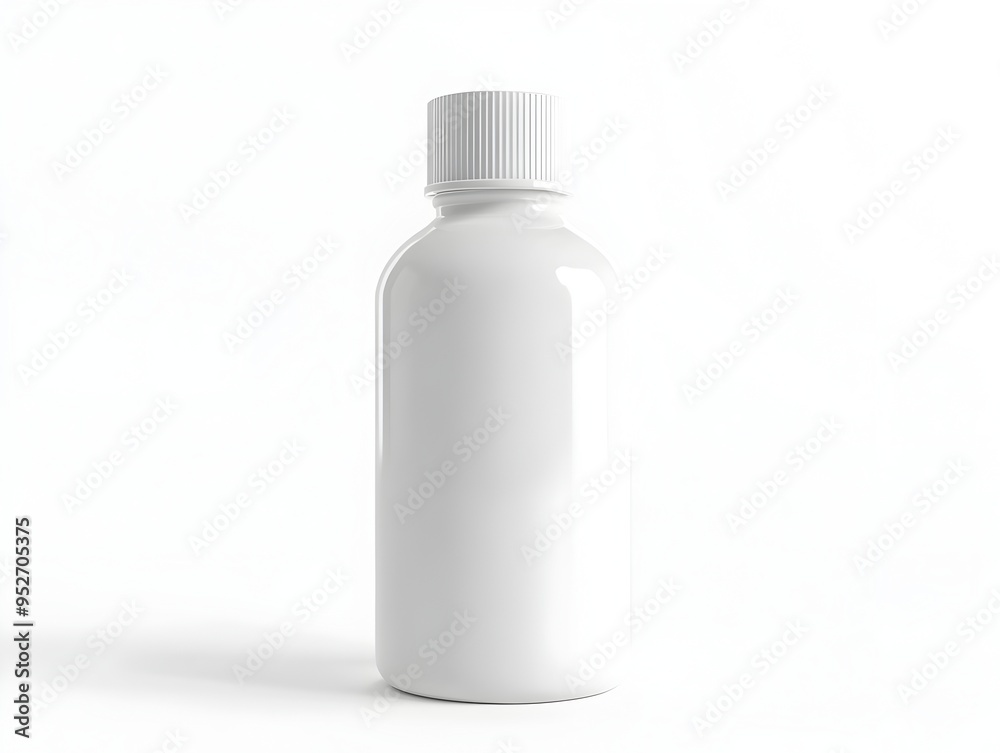 Pristine White 3D Render of an Isolated Hand Sanitizer Bottle on a Minimalist Background Pristine White 3D Render of an Isolated Hand Sanitizer Bottle on a Minimalist Background
