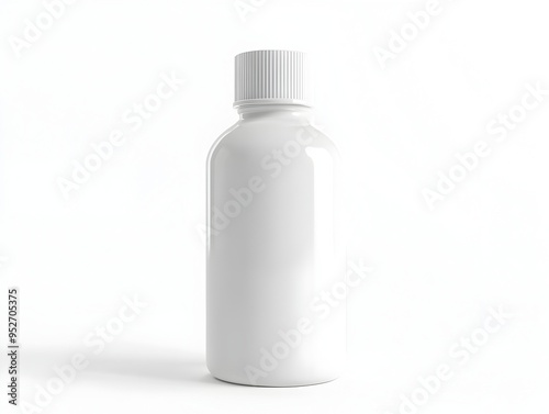 Pristine White 3D Render of an Isolated Hand Sanitizer Bottle on a Minimalist Background