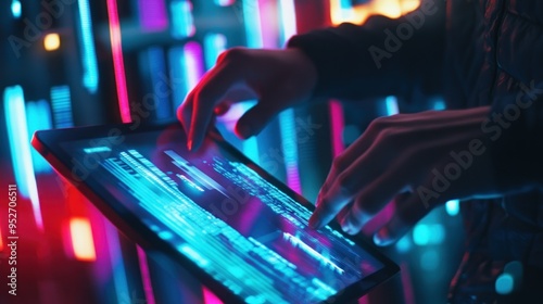 Cyberpunk Hacker with Neon Lights
