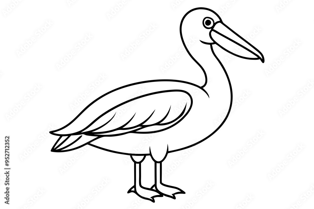 Obraz premium Pelican Line Art Vector Illustration