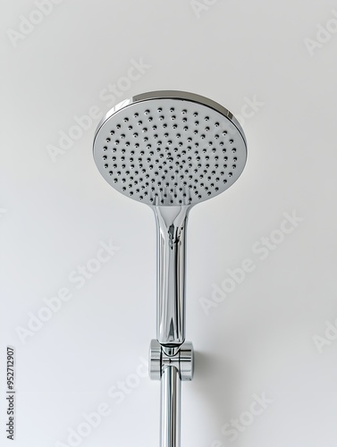 Wallpaper Mural Sleek and Minimalist Bathroom Showerhead on Pristine White Background Torontodigital.ca