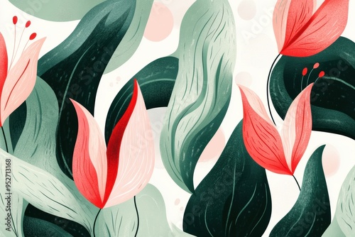 Tropical anthurium plants foliage