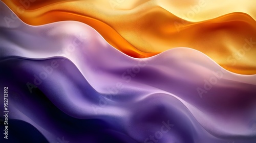 Abstract background with a purple and orange gradient with soft waves.