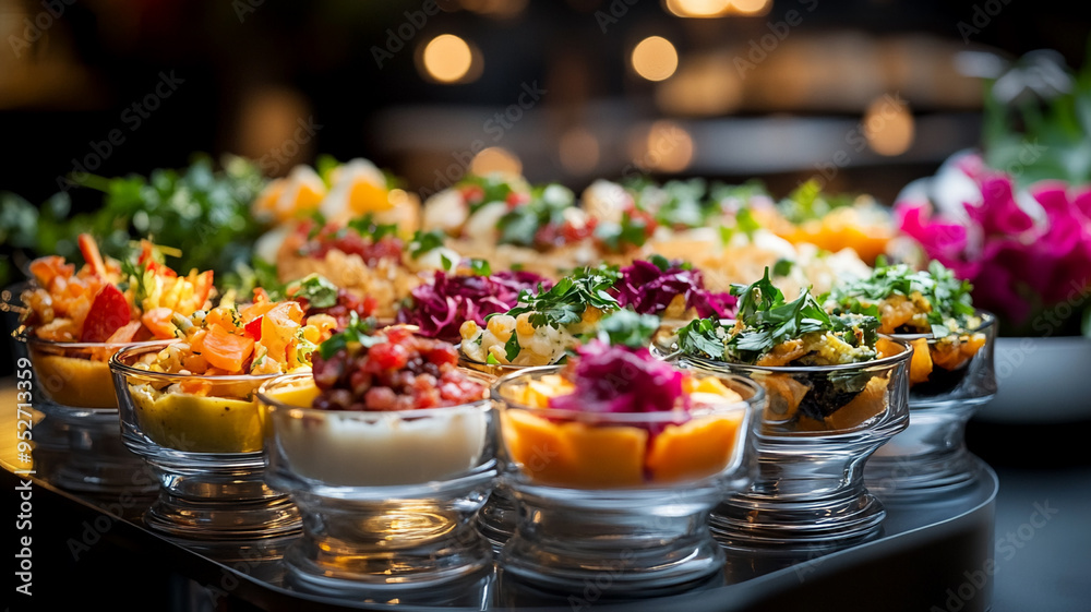 Fototapeta premium A gourmet buffet a celebration of freshness and elegance