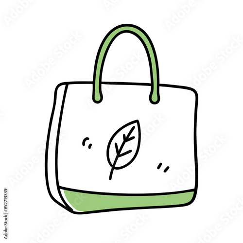 Eco bag icon Vector illustration in doodle style on a isolated white background (17)