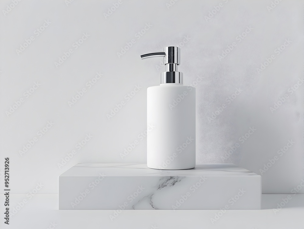 Sleek and Modern Soap Dispenser on a Clean Minimalist White Background
