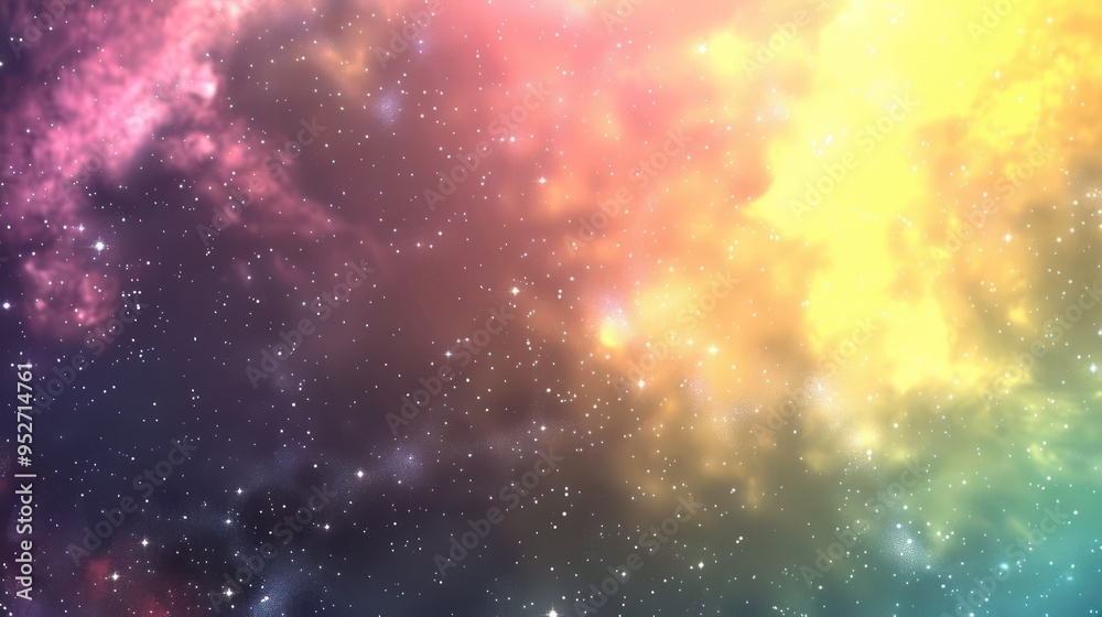 Naklejka premium Cosmic Nebula with Stars