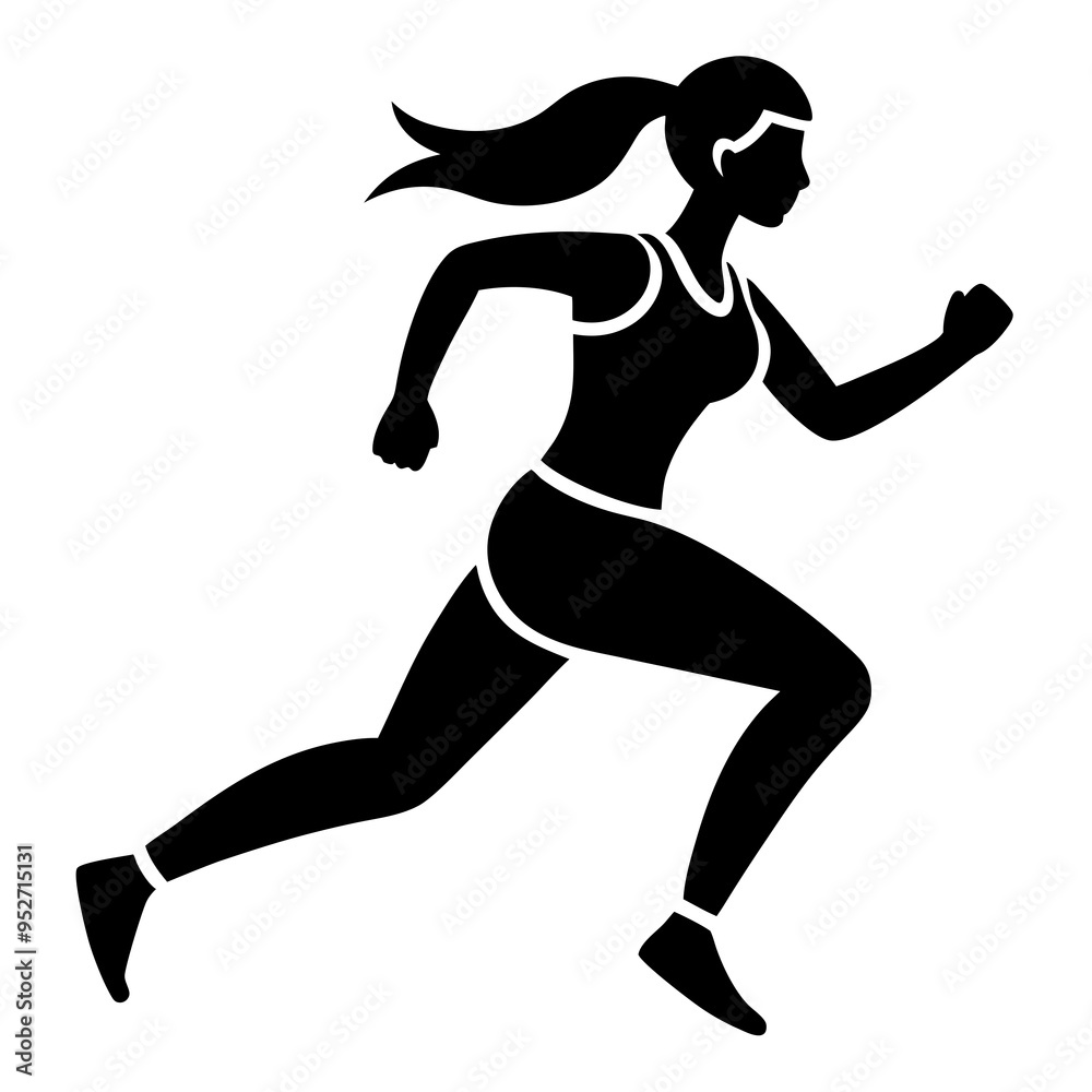 Fitness Women Running Pose - Vector Illustration Fitness Women Running Pose - Vector Illustration
