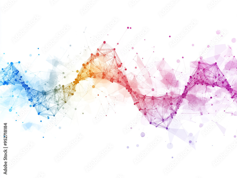 Fototapeta premium Close Up View Of Neon Colored DNA Chain Medical Science Concept