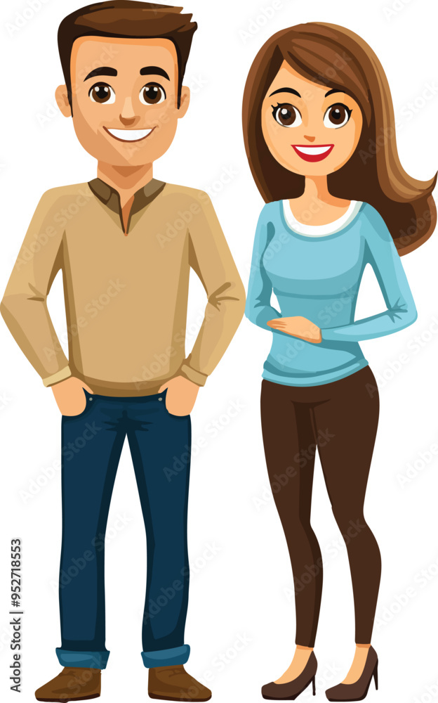 Fototapeta premium couple, husband and wife vector