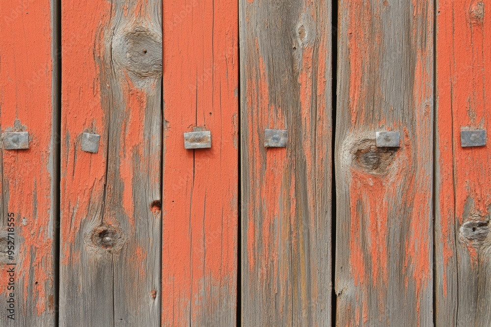 Rustic red wooden planks with metal bolts texture Rustic red wooden planks with metal bolts texture