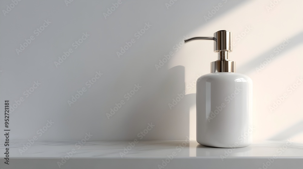 Stylish Contemporary Soap Dispenser Isolated on a Crisp White Backdrop Stylish Contemporary Soap Dispenser Isolated on a Crisp White Backdrop