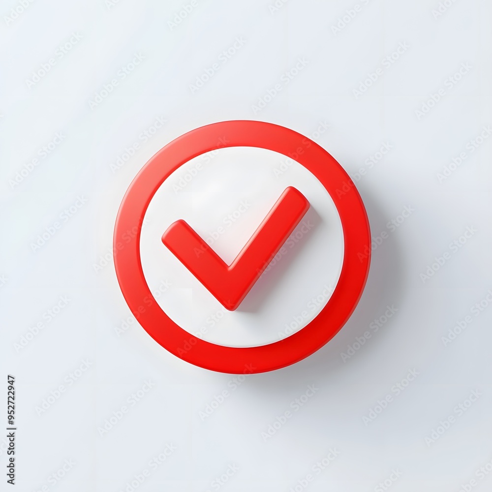 3d check icon, checklist tick, done mark. Vector realistic plastic style checkmark, symbol of selection, confirmation or approval. Red circle with a white, white background
3d check icon, checklist tick, done mark. Vector realistic plastic style checkmark, symbol of selection, confirmation or approval. Red circle with a white, white background