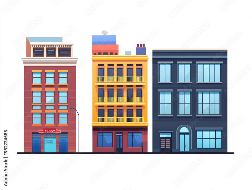 Sets Of Different Buildings On A White Background Vector Design Sets Of Different Buildings On A White Background Vector Design