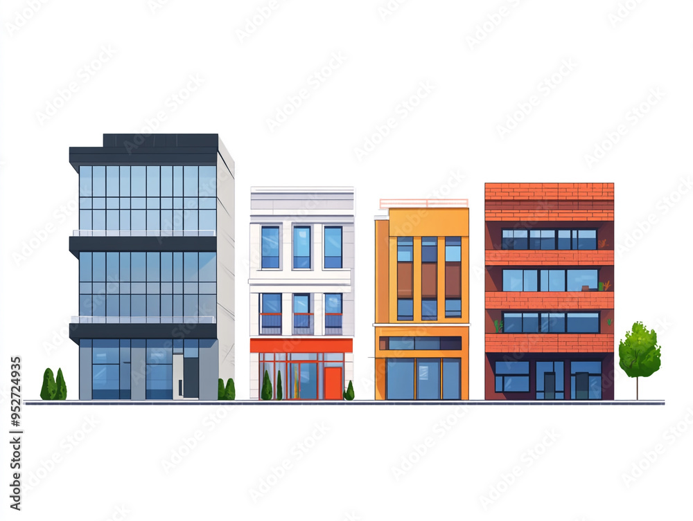 Sets Of Different Buildings On A White Background Vector Design Sets Of Different Buildings On A White Background Vector Design
