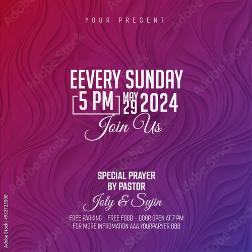 Best Praise Worship Revival Anniversary, Church workshop conference flyer social media post web banner, Vector design church flyer template design	