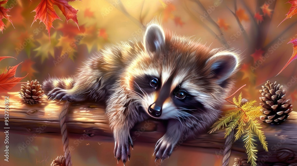 Obraz premium an adorable raccoon 