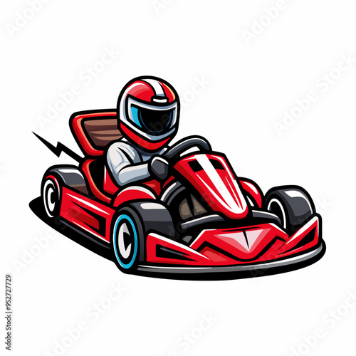 Gokart sport automotive illustration logo vector on a isolated white background (20)