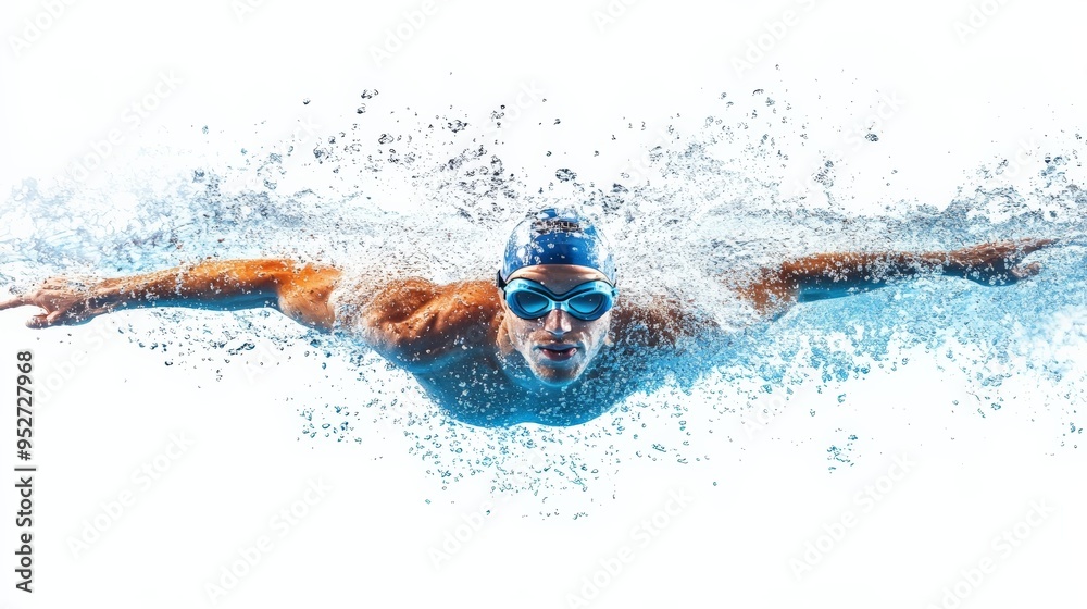 Generic Swimmer Swimmer in Motion: A powerful image of a determined swimmer gliding ...