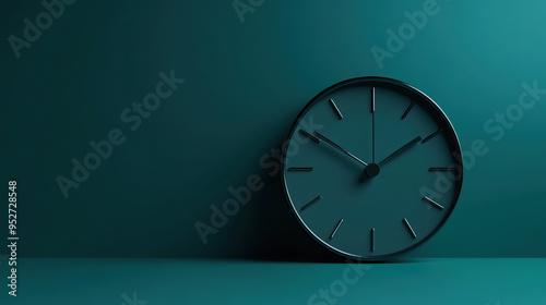 A simple black clock sits on a teal background with the time set at 1010.