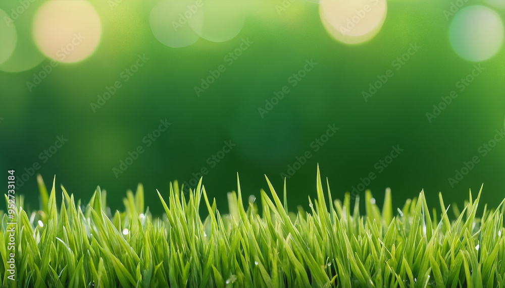 Obraz premium green grass background with bokeh