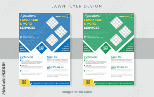 Lawn / Agro Company Modern Flyer Design Template .