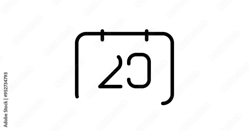 Calendar icon with the 29th date highlighted, schedule, appointment, important date, deadline, event planning, reminder, time. Drawing animation. Motion design. Video 4K
