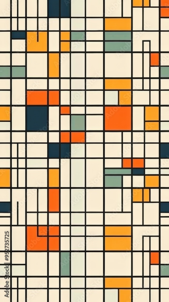 Fototapeta premium Geometric abstract background with colorful rectangles lines