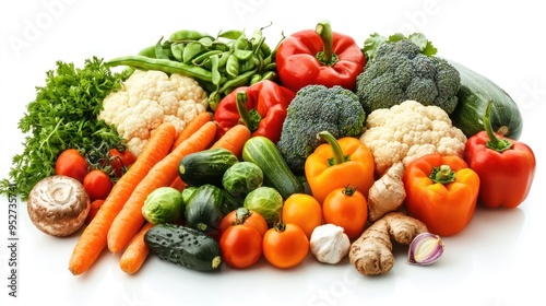 Assortment of Fresh Vegetables and Herbs