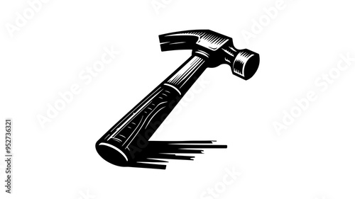 Hammer silhouette vector illustration.