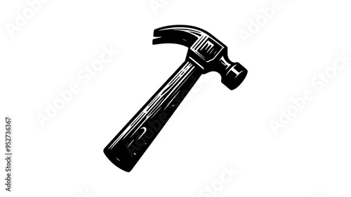 Hammer silhouette vector illustration.