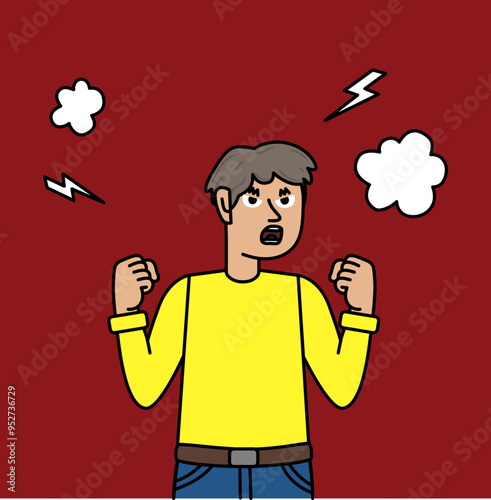 frustrated and angry boy.eps