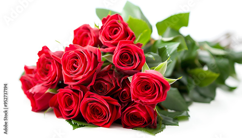 bouquet of red roses isolated on a white background