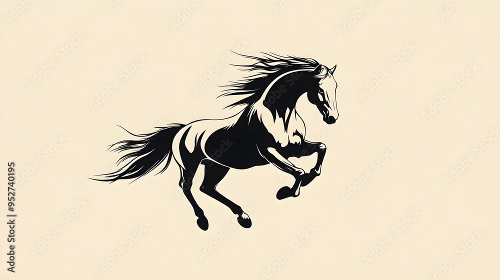 A dynamic logo design featuring a galloping horse, emphasizing the elegance and strength of equestrian sports A dynamic logo design featuring a galloping horse, emphasizing the elegance and strength of equestrian sports