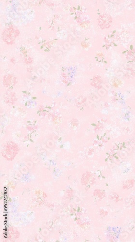 Pastel pink floral wallpaper with delicate blossom patterns