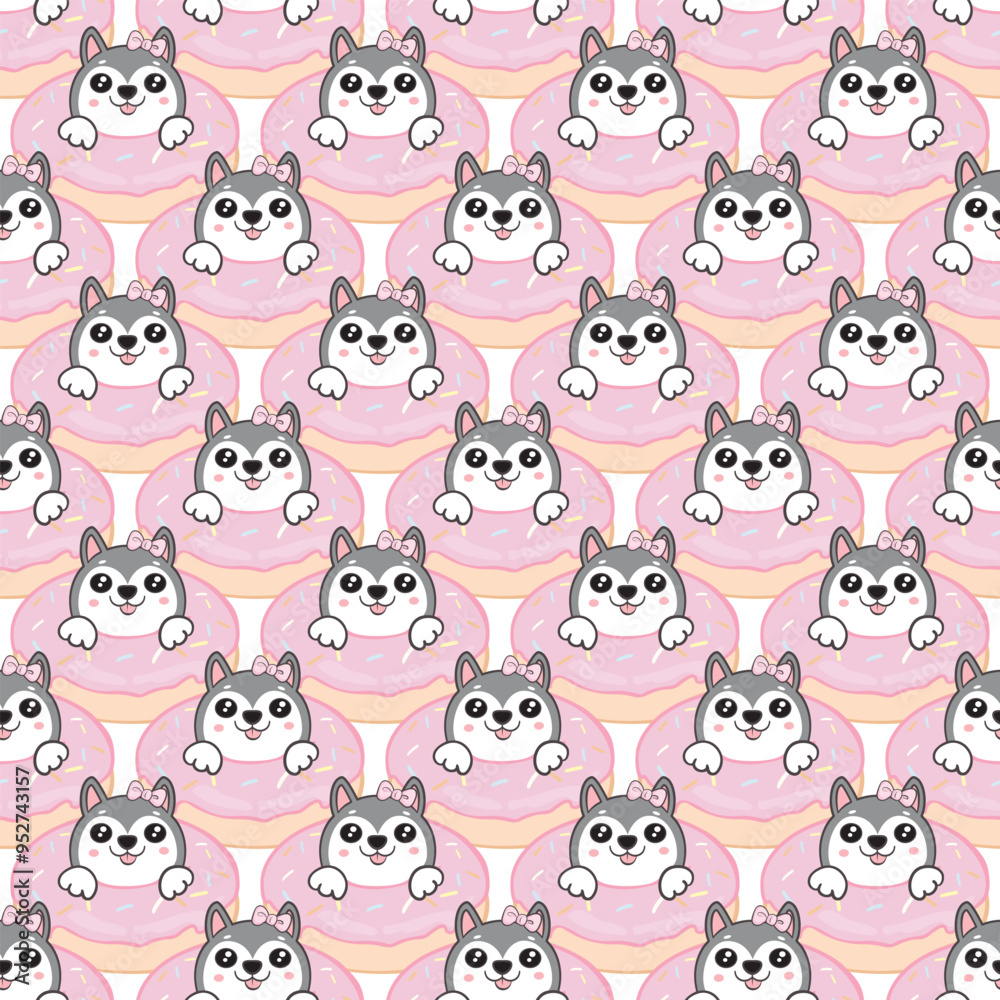 Seamless pattern with corgi dogs. For children's fabric design, wallpaper, backgrounds, wrapping paper, scrapbooking, etc. Vector illustration Seamless pattern with corgi dogs. For children's fabric design, wallpaper, backgrounds, wrapping paper, scrapbooking, etc. Vector illustration