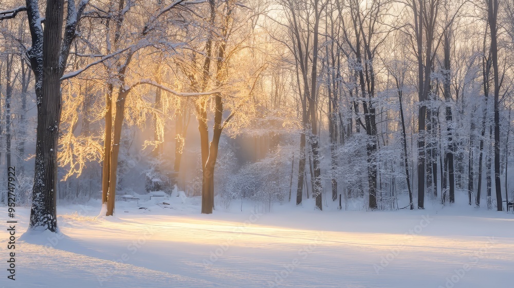 Snowy trees in Ancaster at dawn Snowy trees in Ancaster at dawn