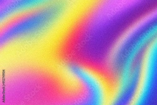 Abstract retro holographic rainbow blurred grainy gradient background texture