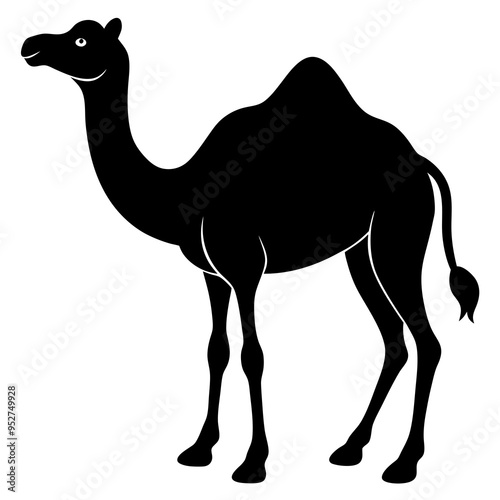 Black Camel Silhouette art Vector Illustration