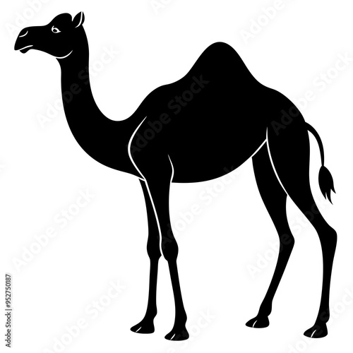 Black Camel Silhouette art Vector Illustration