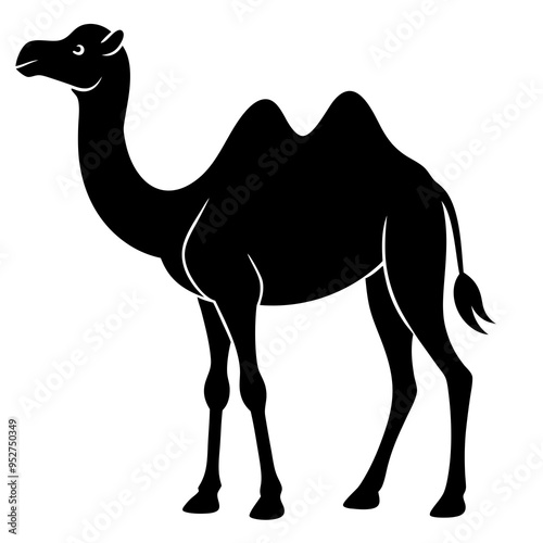 Black Camel Silhouette art Vector Illustration