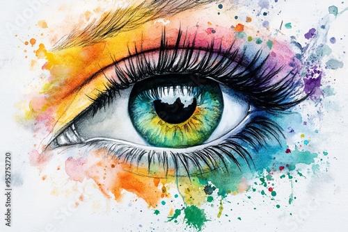 Utilizing Stock technology, I created a colorful eye painting