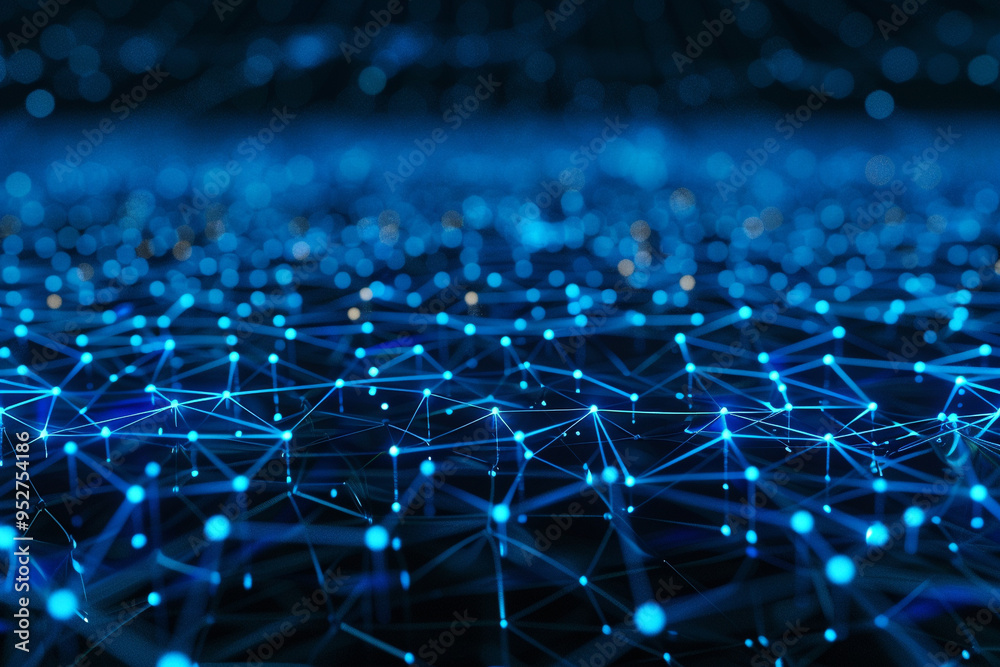 Abstract Digital Network in Blue Abstract Digital Network in Blue