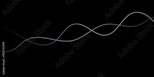 Black background curved strokes wavy lines thick vector format background for desktop wallpaper